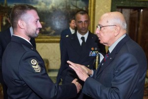 Giorgio Napolitano con Massimiliano Latorre EPA/Giandotti