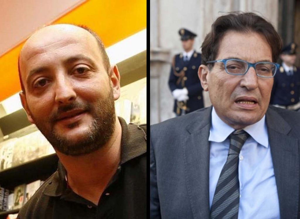 Da sinistra il giornalista de l'Espresso Piero Messina e il governatore della Regione Sicilia Rosario Crocetta