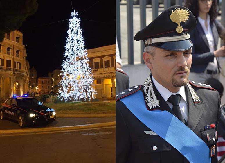 Presidio dei Carabinieri a Crotone. A destra il comandante della compagnia Claudio Martino