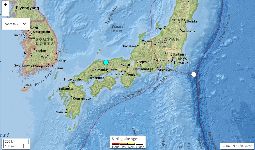 La prefettura di Tottori dove si è verificato il terremoto in Giappone