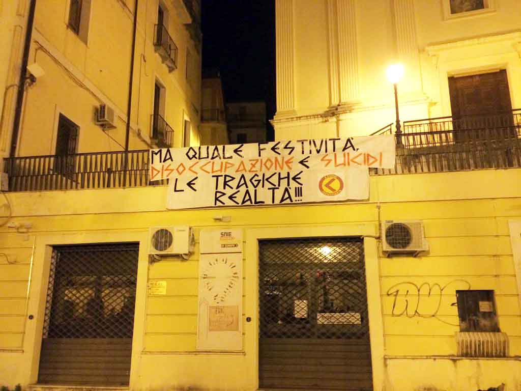 striscione 1 maggio Azione identitaria