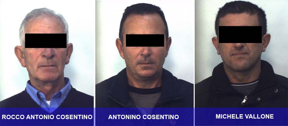 Da sinistra Rocco Antonio Cosentino, Antonino Cosentino, Michele Vallone