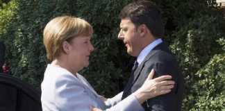 Angela Merkel e Matteo Renzi al vertice bilaterale di Maranello