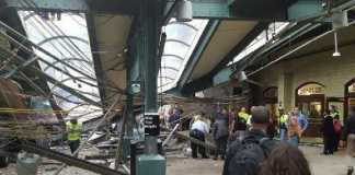 incidente treno stazione Hoboken a New York
