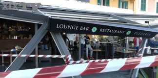 La veranda del bar distrutta dal Suv a Santa Margherita Ligure