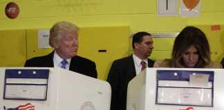 Donald e Melania Trump al seggio