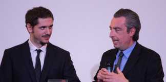 Il regista Gabriele Mainetti con Giuseppe Citrigno