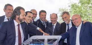 Matteo Renzi all'inagurazione del Viadotto Italia