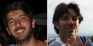 Da sinistra la vittima Giuseppe Sciannimanico e il presunto mandante Roberto Perilli, collega di lavoro
