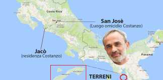 Mappa dei luoghi in cui si concentra e matura l'omicidio di Enzo Costanzo