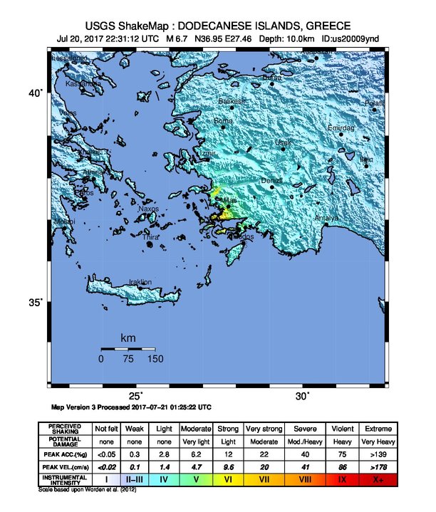 I danni del terremoto in Grecia