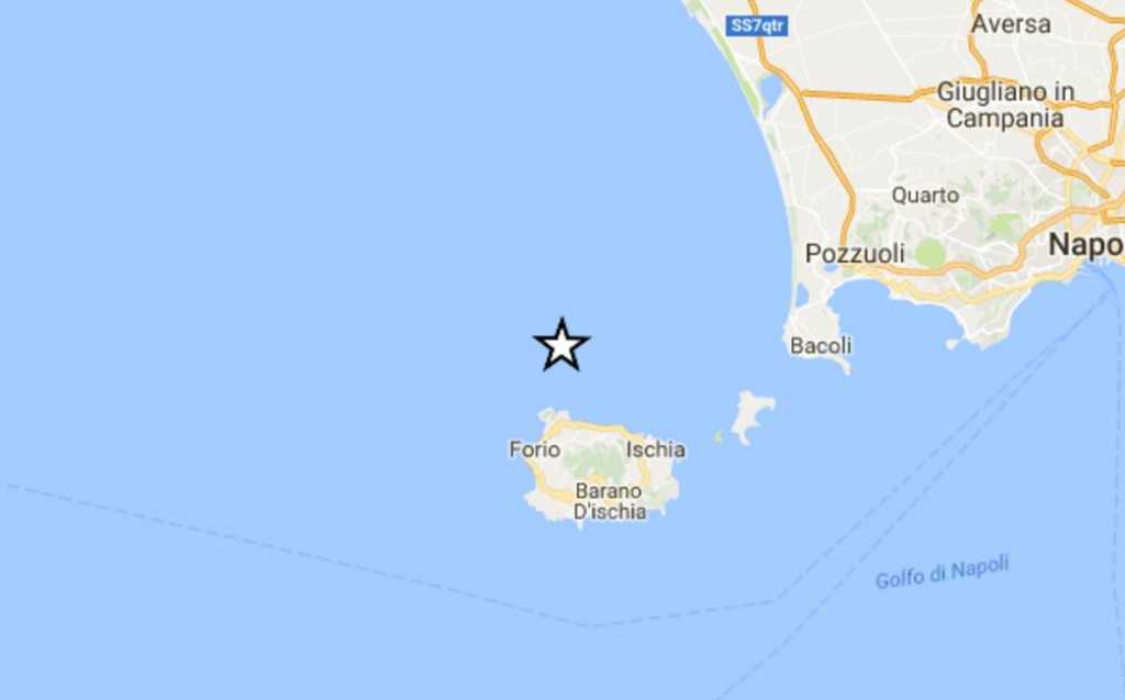 La nuova localizzaxione del terremoto a Ischia