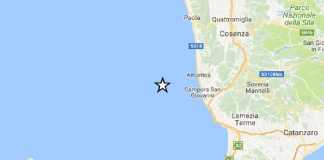Lieve scossa di terremoto a largo di Amantea e Belmonte