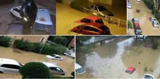 Sequenza di immagini dell' alluvione a Livorno