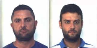 Da sinistra Francesco Cortese e Dario Mantino, arrestati per la rapina alle poste di Pizzo