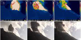 La sequenza esplosiva sullo Stromboli ripresa dalle telecamere dell'Ingv