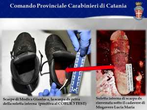 La soletta della scarpa del killer in casa delle sorelle Mogavero