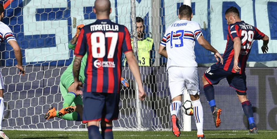 Il gol di Trotta in Crotone Sampdoria 