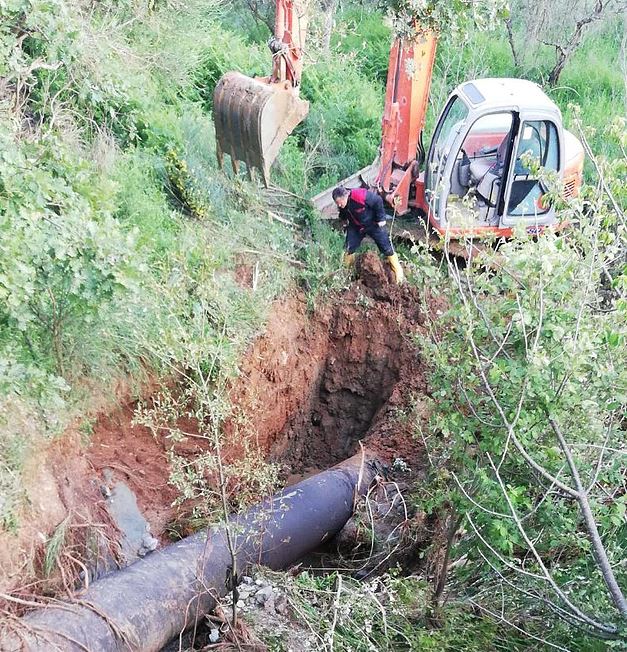 rottura condotta acquedotto Abatemarco