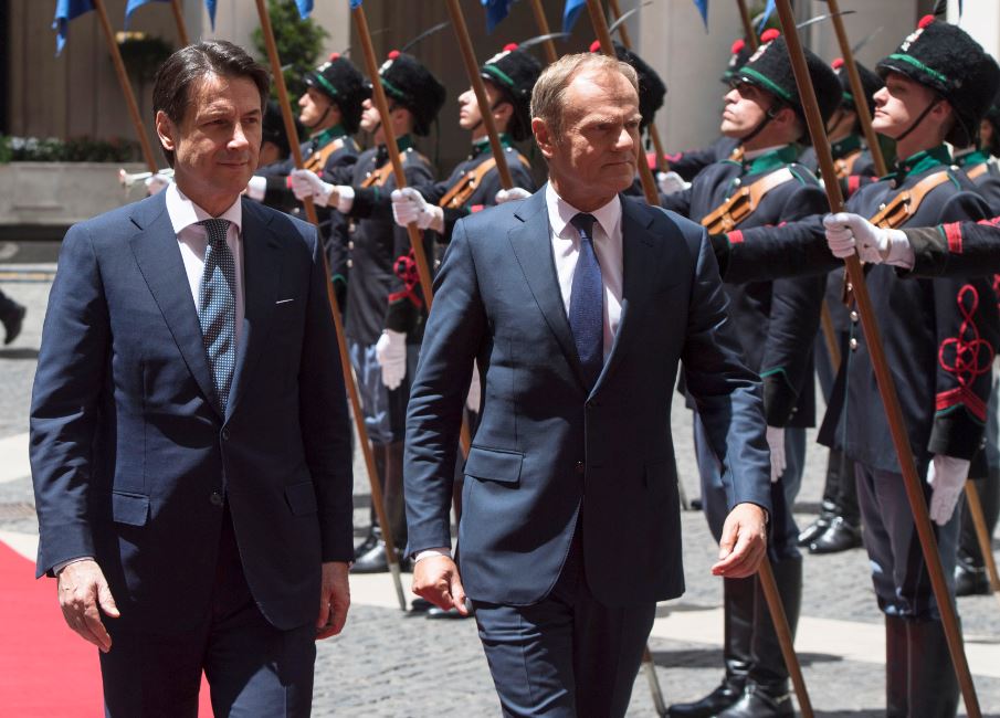 L'incontro a Palazzo Chigi tra il Premier Giuseppe Conte e Donald Tusk