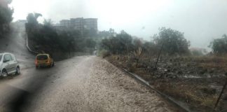 Strade invase da acqua e fango a Nicotera a causa di un nubifragio.