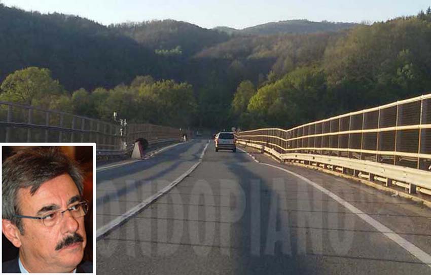 L'inclinazione sul Viadotto Cannavino, nel riquadro il sindacalista Uil Roberto Castagna