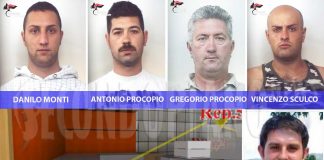 Arrestati Danilo Monti, Antonio Procopio, Gregorio Procopio e Vincenzo Sculco
