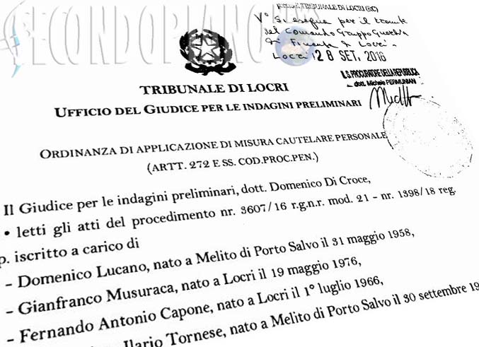 ordinanza riace arresto Lucano