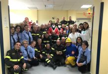 Babbo Natale dei Vigili del fuoco a Oncologia pediatrica