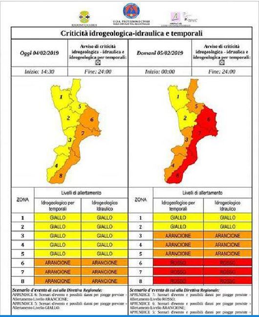 allerta rossa calabria