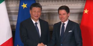 Il presidente cinese Xi Jinping con il premier Giuseppe Conte