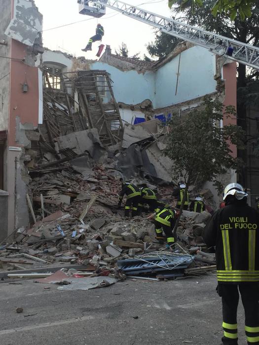 La palazzina crollata a Gorizia