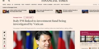 Financial Times: Conte lavorò su fondo poi indagato dal Vaticano