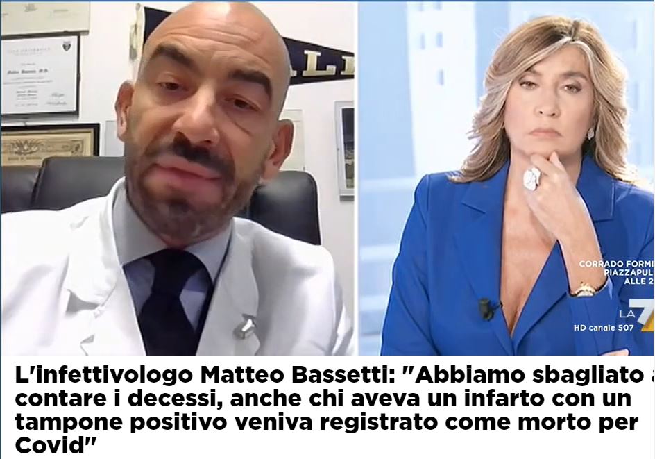 Bassetti svela: "Nel conteggio dei decessi Covid anche morti per infarto"